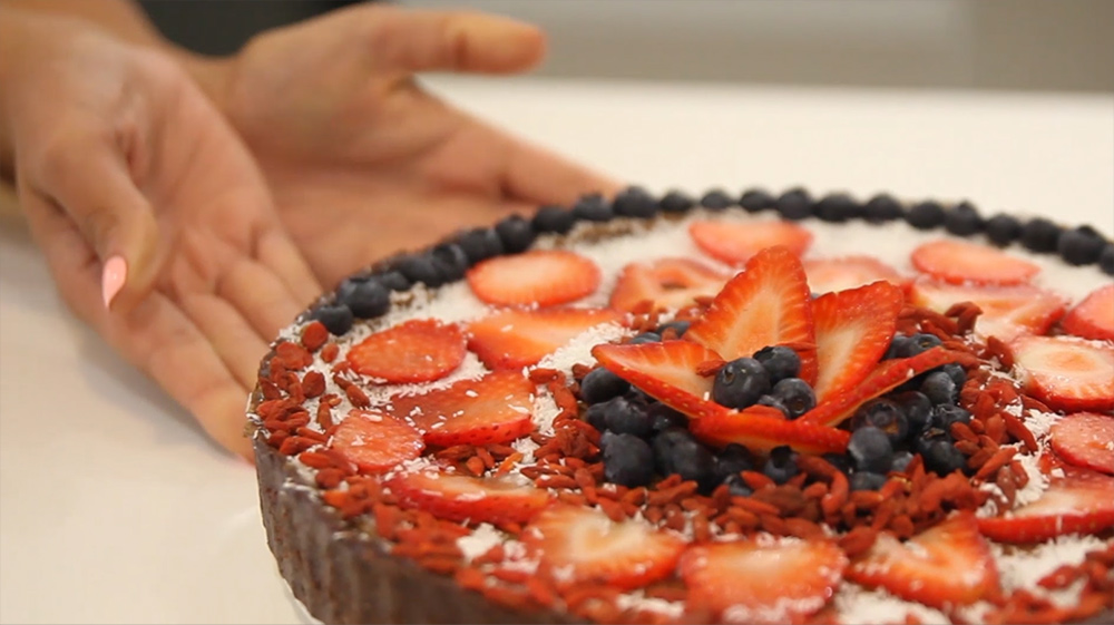 Vegan chocolate mousse tart